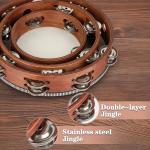 Wooden Tambourine Set with Storage Bag, 6-10 Inch