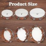 Wooden Tambourine Set with Storage Bag, 6-10 Inch