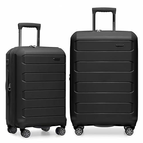 Pagosa Expandable Hardshell Luggage Set, Black