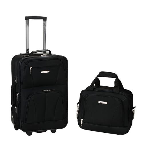 Rockland Softside Upright Luggage Set, Black