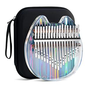 Clear Kalimba Thumb Piano with Protective Case