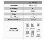 Rockland Expandable 48.3 cm Black Rolling Luggage