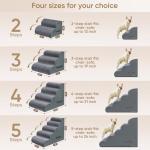 4-Step Grey Pet Stairs for Dogs and Cats