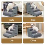 4-Step Grey Pet Stairs for Dogs and Cats