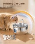 Stainless Steel Cat Water Fountain with Window