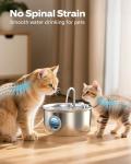 Stainless Steel Cat Water Fountain with Window