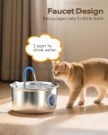 Stainless Steel Cat Water Fountain with Window