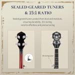 AKLOT 38’’ Full-Sized 5 String Banjo Kit