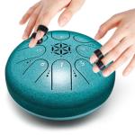 PUJONI 6-Inch Steel Tongue Drum, 8 Notes
