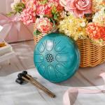 PUJONI 6-Inch Steel Tongue Drum, 8 Notes