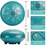 PUJONI 6-Inch Steel Tongue Drum, 8 Notes