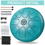 PUJONI 6-Inch Steel Tongue Drum, 8 Notes