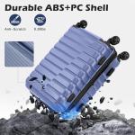 Coolife 3-Piece ABS TSA Lock Luggage Set, Blue