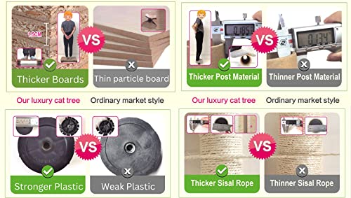 72" Premium Cat Tree with Scratching Posts & Condos