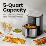 Chefman TurboFry Touch Air Fryer, 5-Quart Family Size