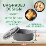 Reusable Silicone Air Fryer Liners - Grey (8.6")