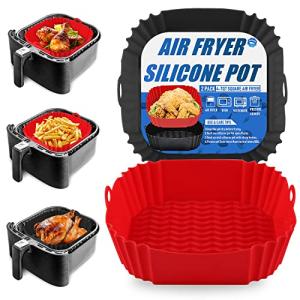 2-Pack Square Silicone Air Fryer Liners 8 Inch