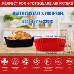 2-Pack Square Silicone Air Fryer Liners 8 Inch