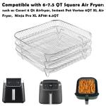Stackable Square Air Fryer Rack Set, 8-inch Stainless Steel