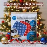 Lotteli Kitchen Silicone Air Fryer Liners 3 Pack + Cheat Sheet