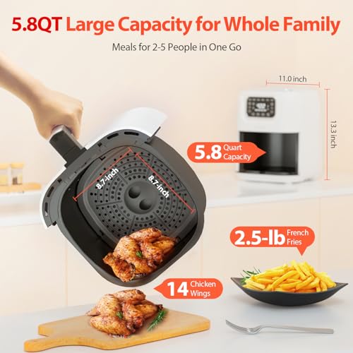 Beelicious® 5.8QT Digital Air Fryer - White