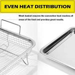 Stainless Steel Air Fryer Set: Crisper Tray, Wire Rack