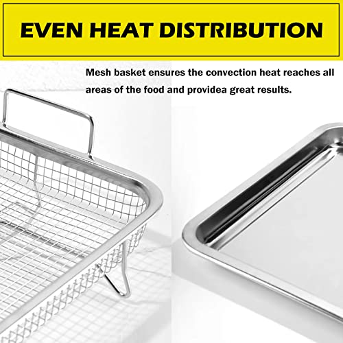 Stainless Steel Air Fryer Set: Crisper Tray, Wire Rack