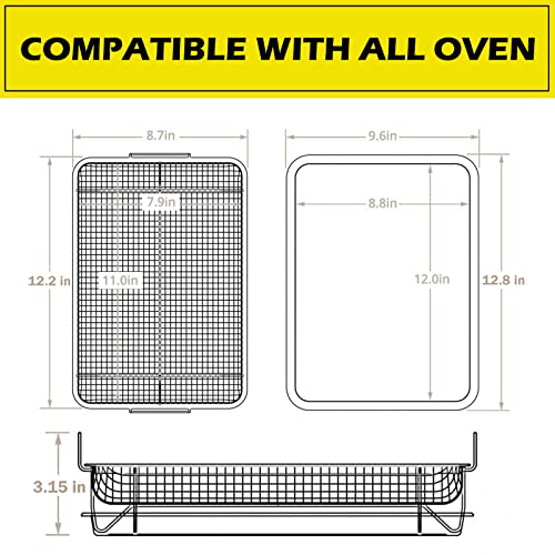 Stainless Steel Air Fryer Set: Crisper Tray, Wire Rack