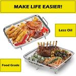Stainless Steel Air Fryer Set: Crisper Tray, Wire Rack