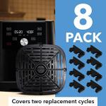 Silicone Air Fryer Bumpers - 8 Pack - Protects Tray