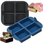 Silicone 4-Cavity Brownie Baking Trays for Air Fryer