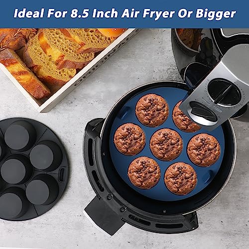 Webake 2PCS Silicone Air Fryer Cupcake Muffin Pan