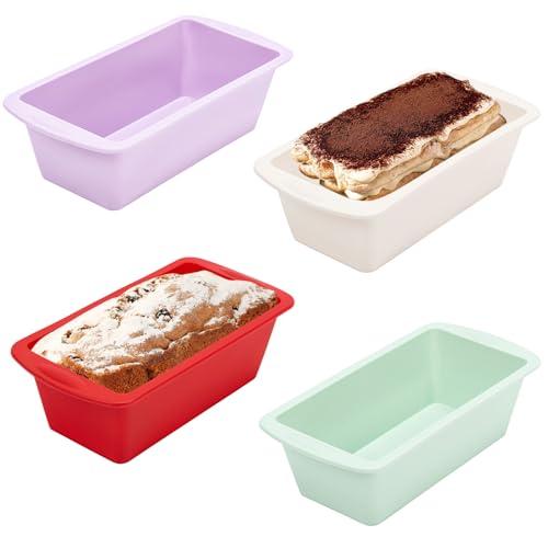 Vinuwu Non-Stick Silicone Mini Loaf Tins, 4Pack