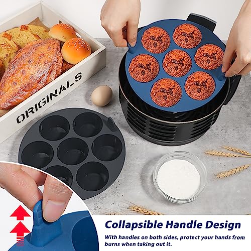 Webake 2PCS Silicone Air Fryer Cupcake Muffin Pan