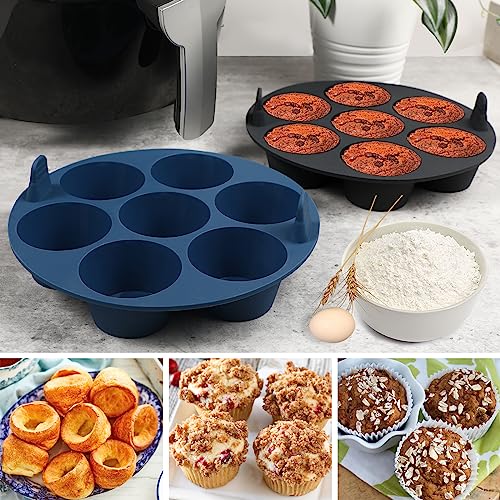 Webake 2PCS Silicone Air Fryer Cupcake Muffin Pan