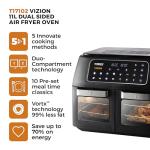 Tower T17102 Dual Compartment Air Fryer Oven, 11L, Black
