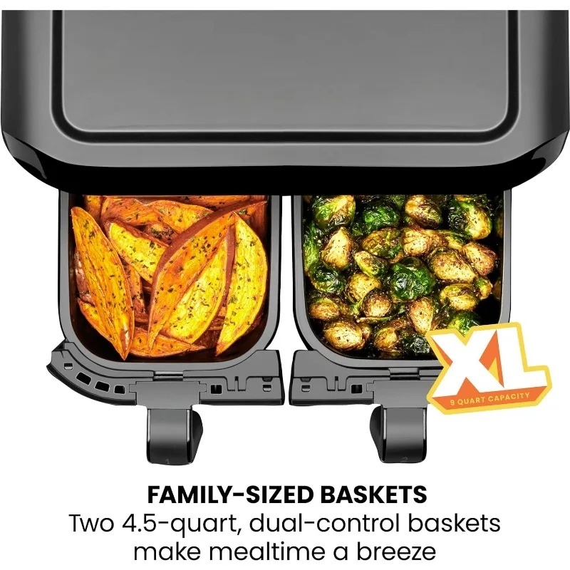Chefman TurboFry Touch Dual Air Fryer, Double Basket