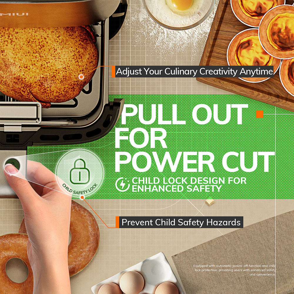 MIUI 5L Air Fryer with Touch Control & Window