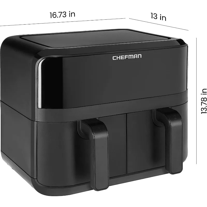 Chefman TurboFry Touch Dual Air Fryer, Double Basket