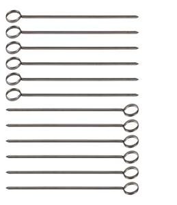 8-Inch Stainless Steel Barbecue Skewers - 1 Dozen