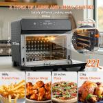 22L Dual Zone Air Fryer Oven With Rotisserie