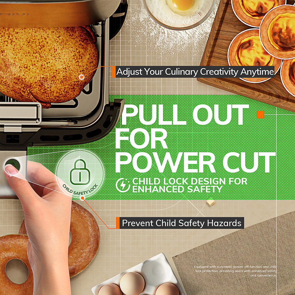 MIUI 5L Electric Air Fryer Oven, Family Size