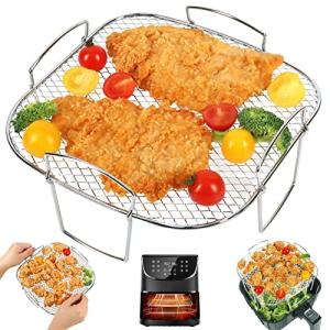 8" Square Air Fryer Rack - Stainless Steel Accessories