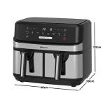Extra Large Dual Air Fryer - 9L, 8 Menus