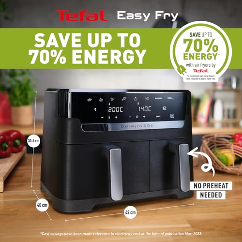 Tefal Easy Fry Dual Zone Air Fryer, 8.3L