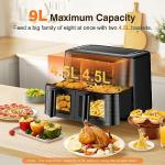 9L XL Dual Air Fryer with Visual Window