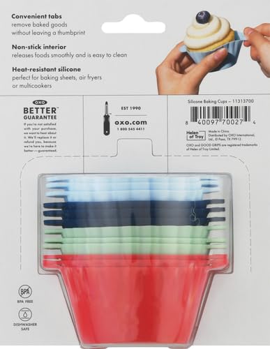 Reusable BPA-Free Silicone Baking Cups, Pack of 12