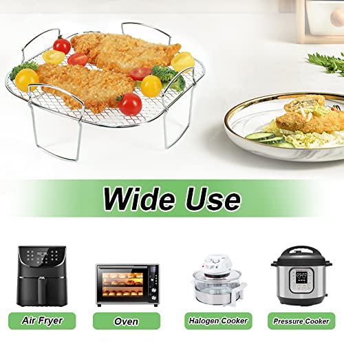 8" Square Air Fryer Rack - Stainless Steel Accessories