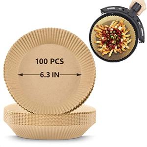 100Pcs 6.3 Inch Air Fryer Parchment Paper Liners