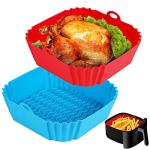 2 Square Silicone Air Fryer Liners - 8 Inch